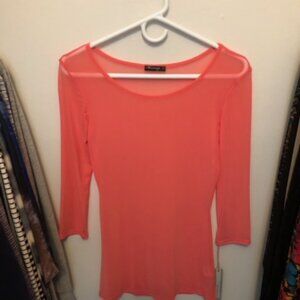 Mesmerize Mesh Sheer Shrimp Colored Top